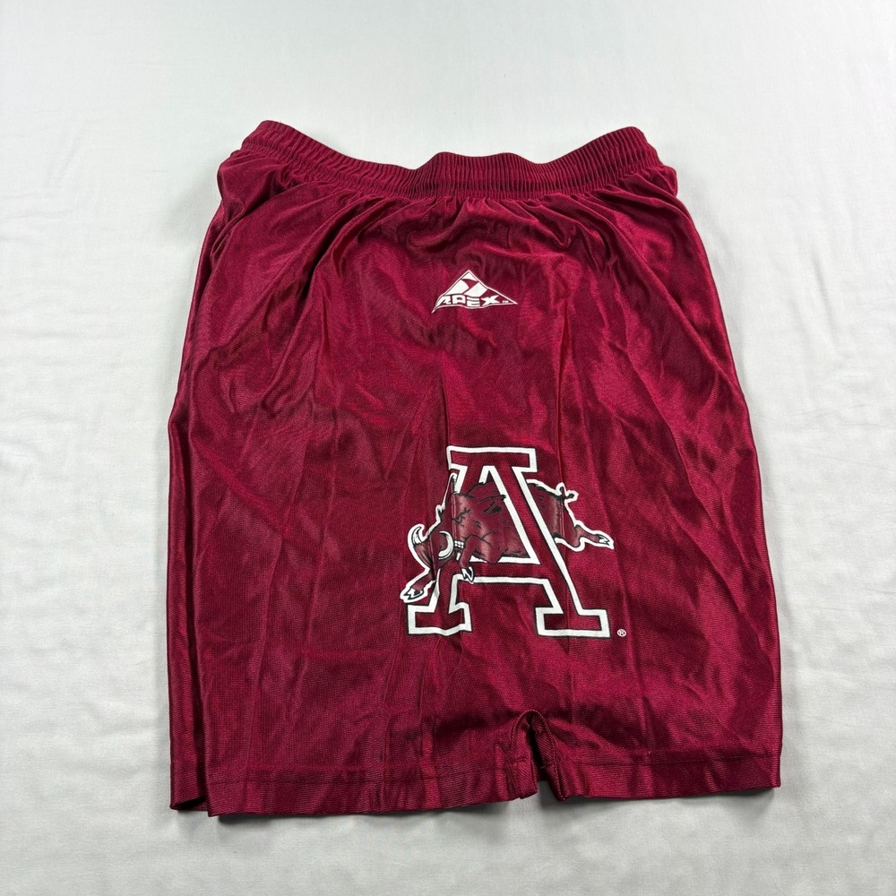Vintage Arkansas Razorbacks Shorts Mens 2XL Red Athletic Basketball Gym NCAA